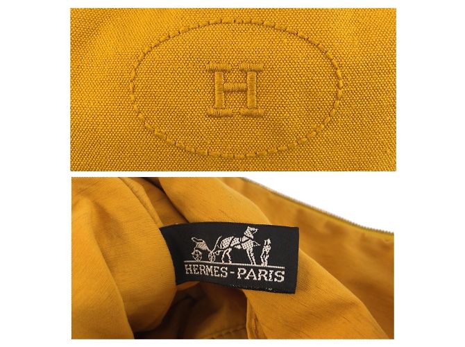 Pochette in tela Bolide di Hermès Giallo Senape - vista 5