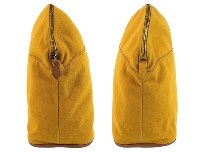 Pochette in tela Bolide di Hermès Giallo Senape - vista 6