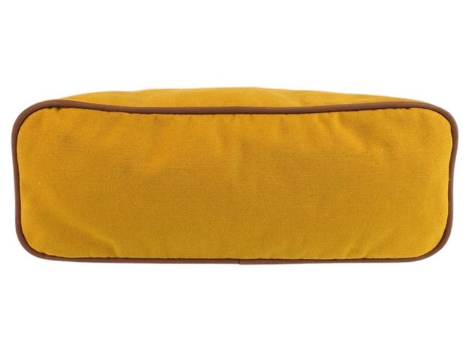 Pochette in tela Bolide di Hermès Giallo Senape - vista 8