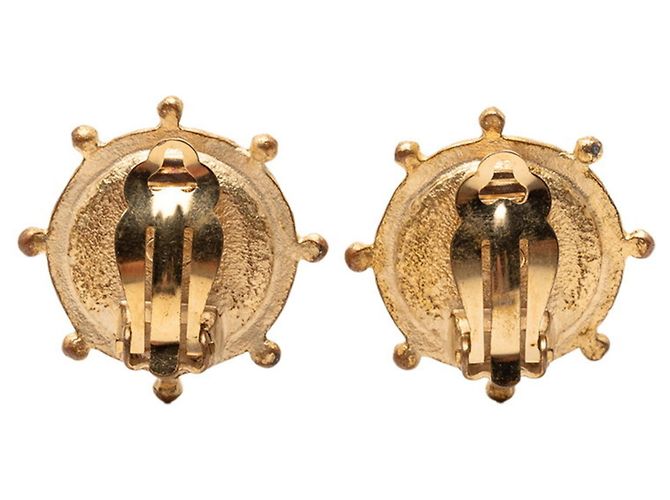 Chanel Coco Mark Strass Ohrringe Golden - Ansicht 2