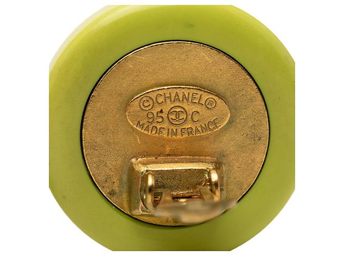 Chanel Coco Mark Spiegelohrringe Golden Grün - Ansicht 3
