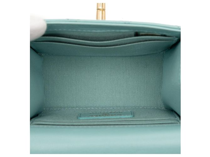Borsa a Spalla Matelassé Chanel Trendy CC Coco Mark Blu chiaro - vista 4