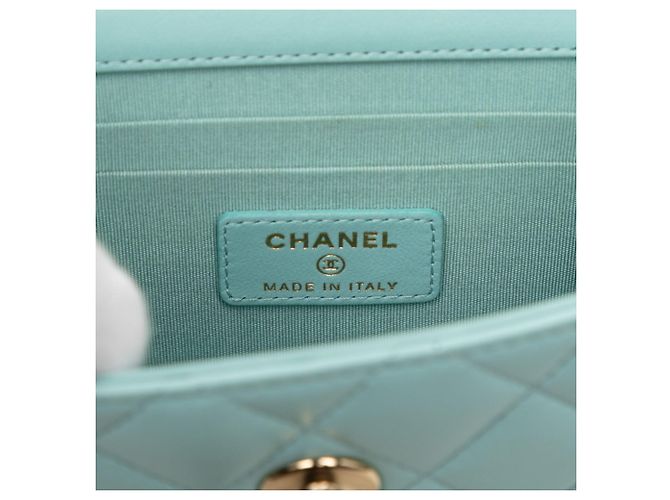 Borsa a Spalla Matelassé Chanel Trendy CC Coco Mark Blu chiaro - vista 5