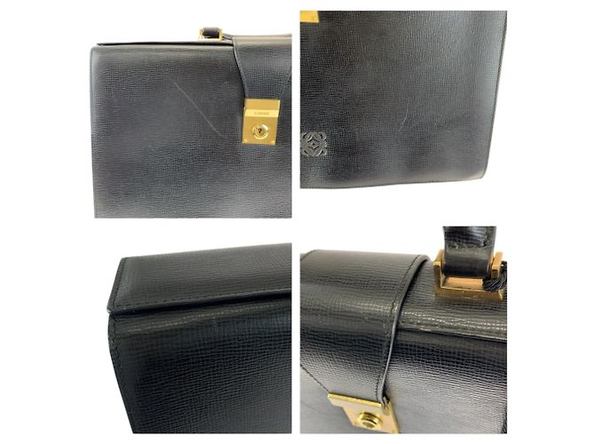 LOEWE Anagram Borsa da lavoro in pelle nera Nero - vista 5