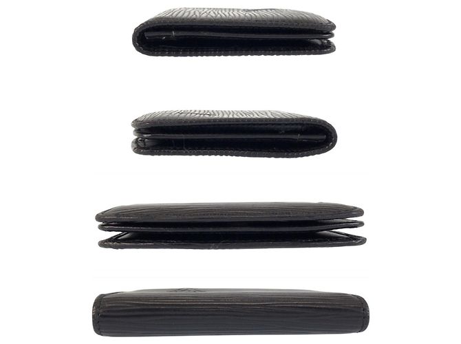 Portamonete Louis Vuitton Epi Cuvette Spool Nero - vista 10