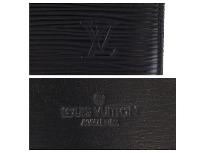 Portamonete Louis Vuitton Epi Cuvette Spool Nero - vista 5