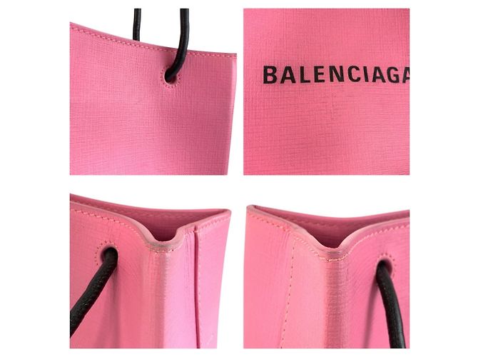 Borsa shopping XXS Balenciaga in rosa e nero - vista 5