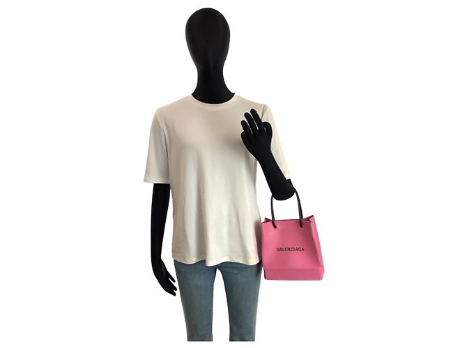 Borsa shopping XXS Balenciaga in rosa e nero - vista 7