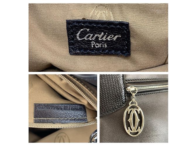 Schwarze Leder Tote Bag Marcello von Cartier - Ansicht 3