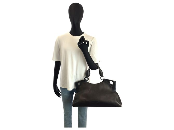 Schwarze Leder Tote Bag Marcello von Cartier - Ansicht 6