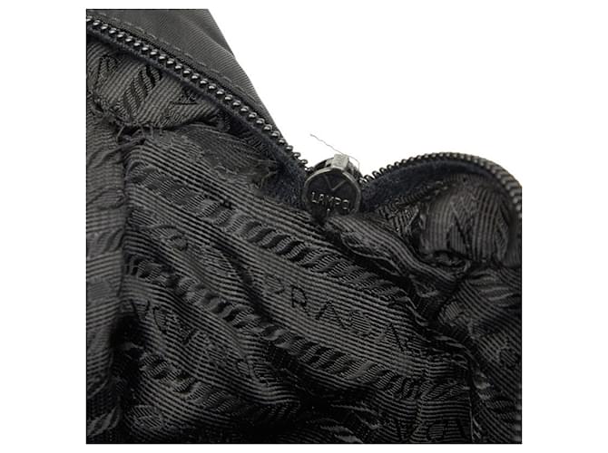 Bolsa de ombro com placa de logo triangular Prada Preto - vista 10