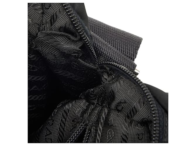 Bolsa de ombro com placa de logo triangular Prada Preto - vista 11