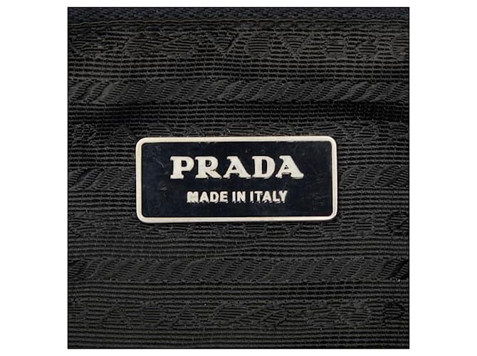 Bolsa de ombro com placa de logo triangular Prada Preto - vista 12