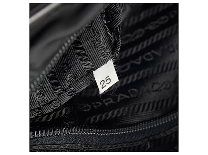Bolsa de ombro com placa de logo triangular Prada Preto - vista 13