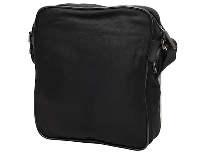 Bolsa de ombro com placa de logo triangular Prada Preto - vista 2