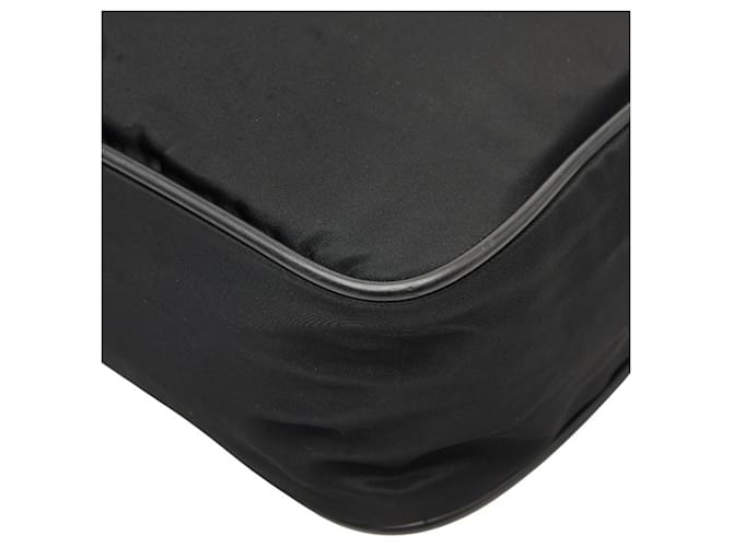 Bolsa de ombro com placa de logo triangular Prada Preto - vista 4