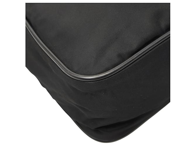 Bolsa de ombro com placa de logo triangular Prada Preto - vista 5