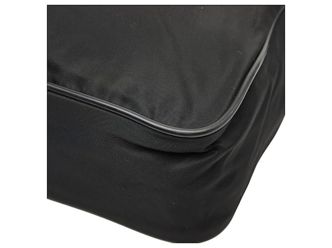 Bolsa de ombro com placa de logo triangular Prada Preto - vista 6