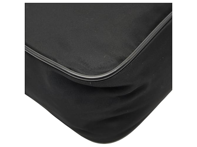 Bolsa de ombro com placa de logo triangular Prada Preto - vista 7