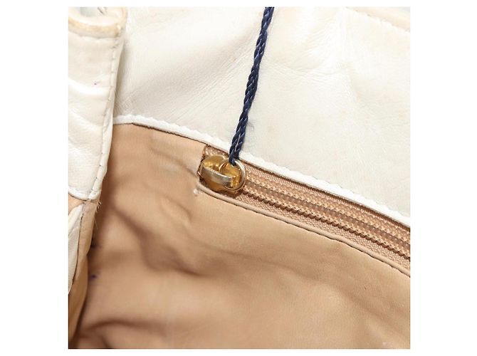 Borsa Tote in pelle Intrecciato Bottega Veneta bianca e oro Auth bs34623 - vista 10