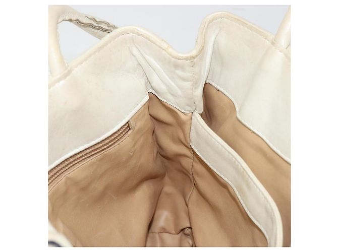 Borsa Tote in pelle Intrecciato Bottega Veneta bianca e oro Auth bs34623 - vista 19