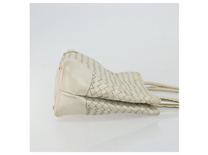 Borsa Tote in pelle Intrecciato Bottega Veneta bianca e oro Auth bs34623 - vista 3