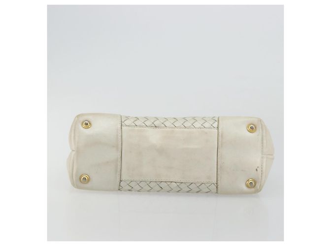 Borsa Tote in pelle Intrecciato Bottega Veneta bianca e oro Auth bs34623 - vista 5