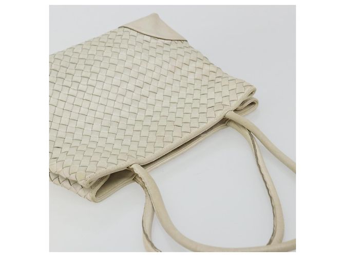 Borsa Tote in pelle Intrecciato Bottega Veneta bianca e oro Auth bs34623 - vista 6