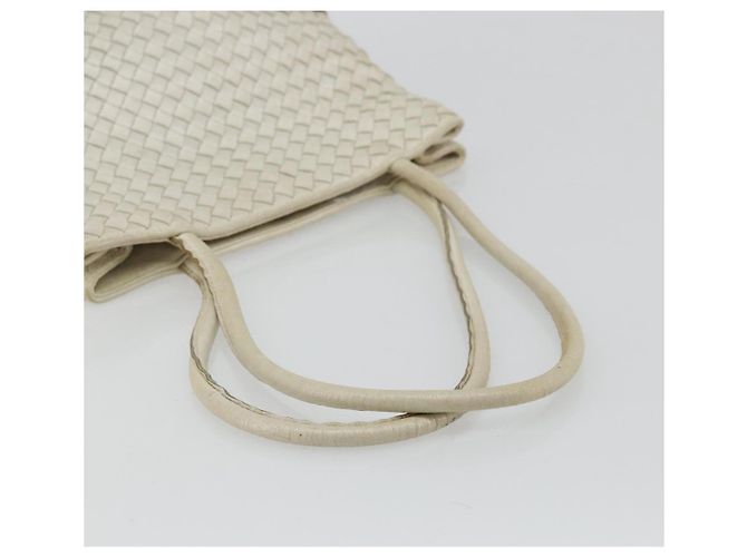 Borsa Tote in pelle Intrecciato Bottega Veneta bianca e oro Auth bs34623 - vista 7