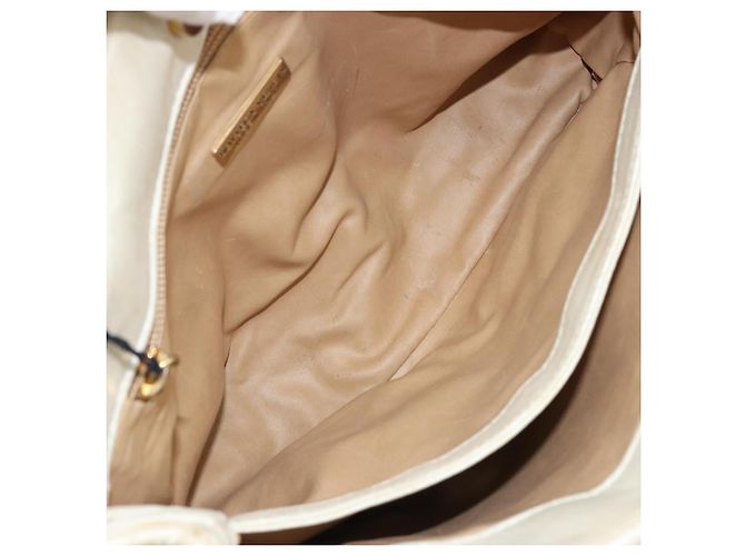 Borsa Tote in pelle Intrecciato Bottega Veneta bianca e oro Auth bs34623 - vista 9