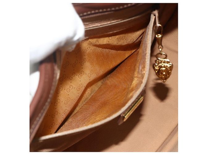Borsa a Spalla GUCCI in Tela Beige Oro Auth ep14080 D'oro - vista 11