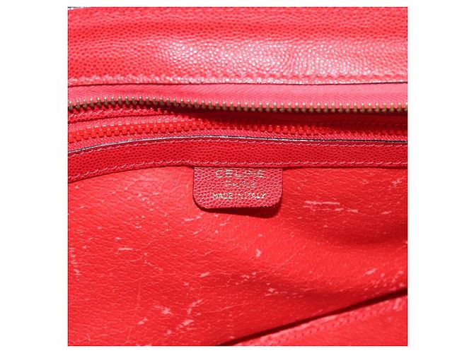 Céline Borsa a mano CELINE in pelle rossa dorata Auth 176319 Rosso D'oro - vista 19