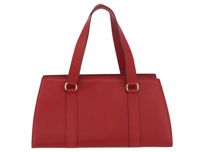 Céline Borsa a mano CELINE in pelle rossa dorata Auth 176319 Rosso D'oro - vista 2