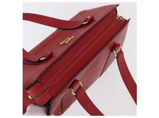 Céline Borsa a mano CELINE in pelle rossa dorata Auth 176319 Rosso D'oro - vista 6