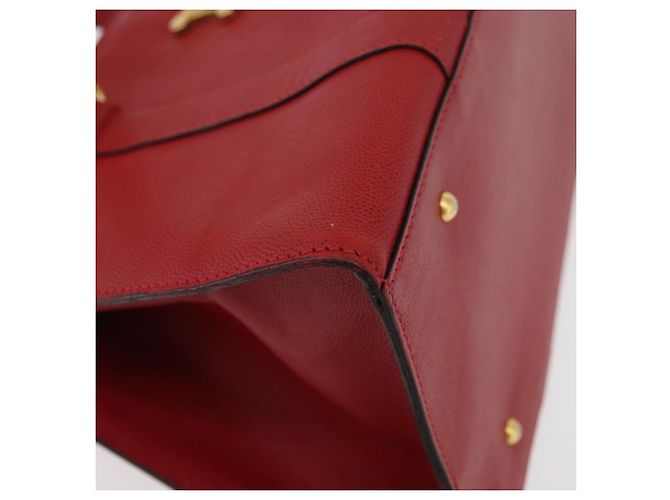 Céline Borsa a mano CELINE in pelle rossa dorata Auth 176319 Rosso D'oro - vista 8