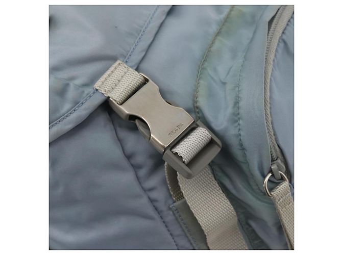 PRADA Rucksack aus Nylon hellblau Silber authentisch 175701 - Ansicht 20