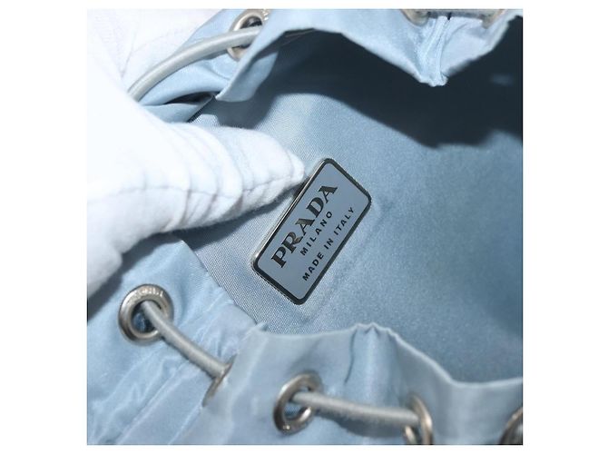 PRADA Rucksack aus Nylon hellblau Silber authentisch 175701 - Ansicht 23