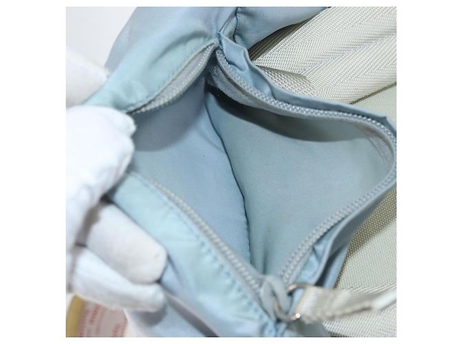 PRADA Rucksack aus Nylon hellblau Silber authentisch 175701 - Ansicht 27