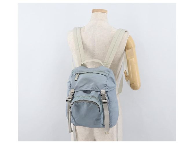 PRADA Rucksack aus Nylon hellblau Silber authentisch 175701 - Ansicht 28