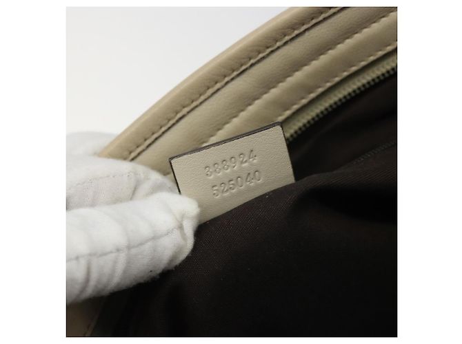 Borsa a Spalla GG Canvas Gucci Beige Oro 388924 Auth 176257 D'oro - vista 12