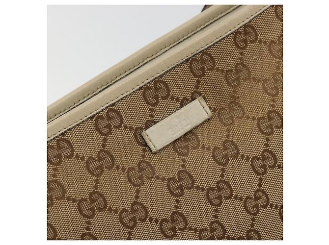 Borsa a Spalla GG Canvas Gucci Beige Oro 388924 Auth 176257 D'oro - vista 17