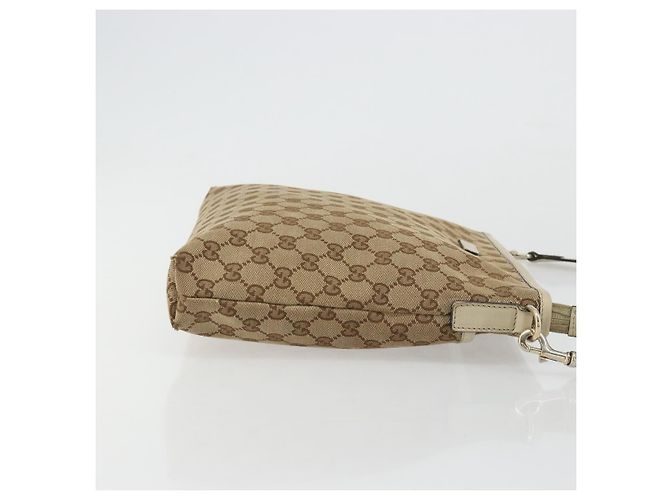 Borsa a Spalla GG Canvas Gucci Beige Oro 388924 Auth 176257 D'oro - vista 3
