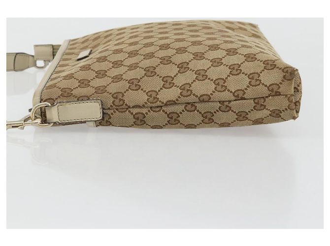 Borsa a Spalla GG Canvas Gucci Beige Oro 388924 Auth 176257 D'oro - vista 4