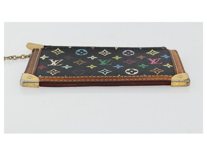 LOUIS VUITTON Monograma Multicolor Pochette Cles Bolsa Negra M13664 Auth 176954 Negro - vista 6