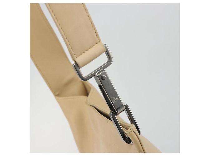 Borsa a Spalla in Pelle Beige Argento GUCCI 91761 Auth 176780 - vista 10