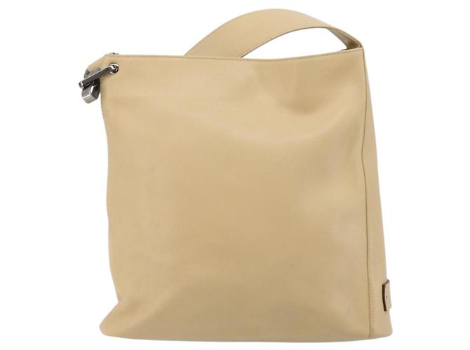 Borsa a Spalla in Pelle Beige Argento GUCCI 91761 Auth 176780 - vista 13