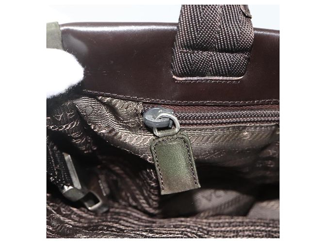 Borsa Tote PRADA in nylon khaki argento autentica bs34763 Cachi - vista 19
