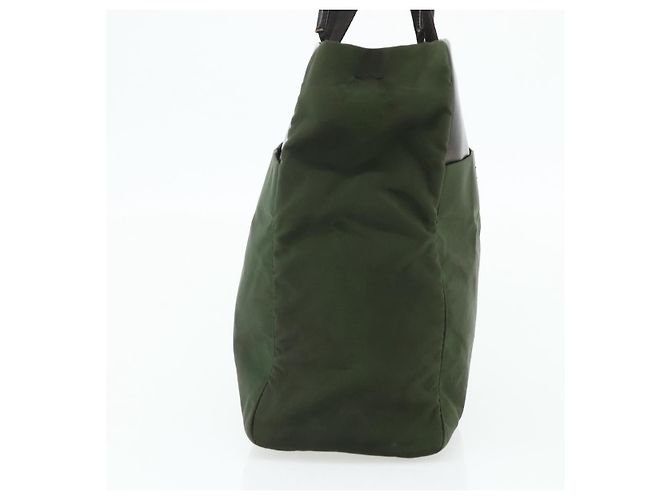 Borsa Tote PRADA in nylon khaki argento autentica bs34763 Cachi - vista 3
