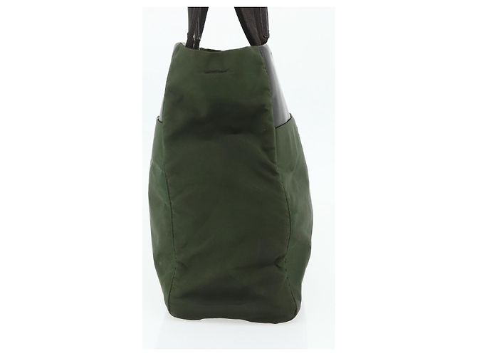Borsa Tote PRADA in nylon khaki argento autentica bs34763 Cachi - vista 4