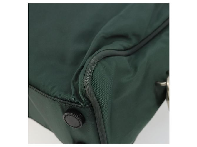 Borsa Tote PRADA in nylon verde argento Auth ep14041 - vista 15